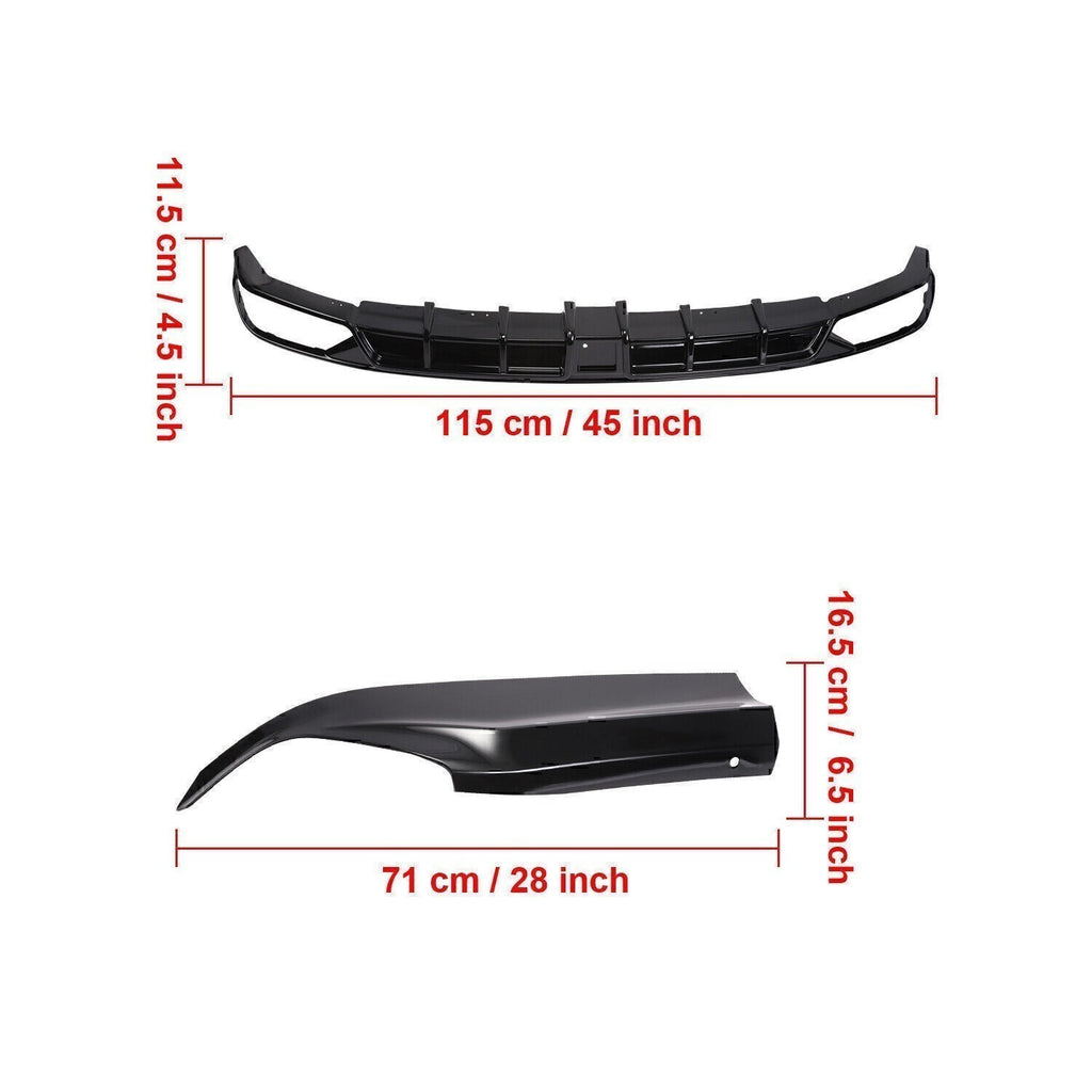 For Honda Accord Yofer 2018-22 Rear Black Bumper Diffuser Lip Spoiler+Light US N