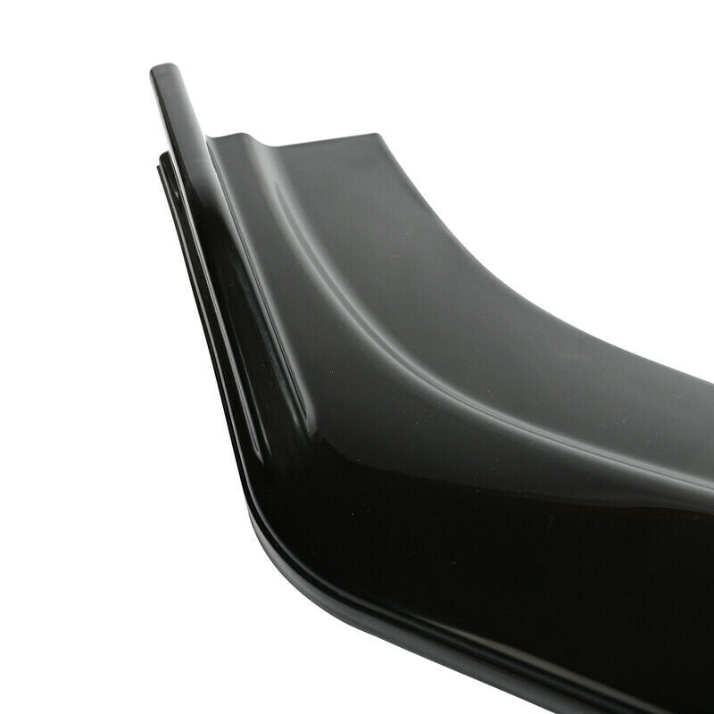 Glossy black car fender flare with smooth curved edge for automotive exterior accessory