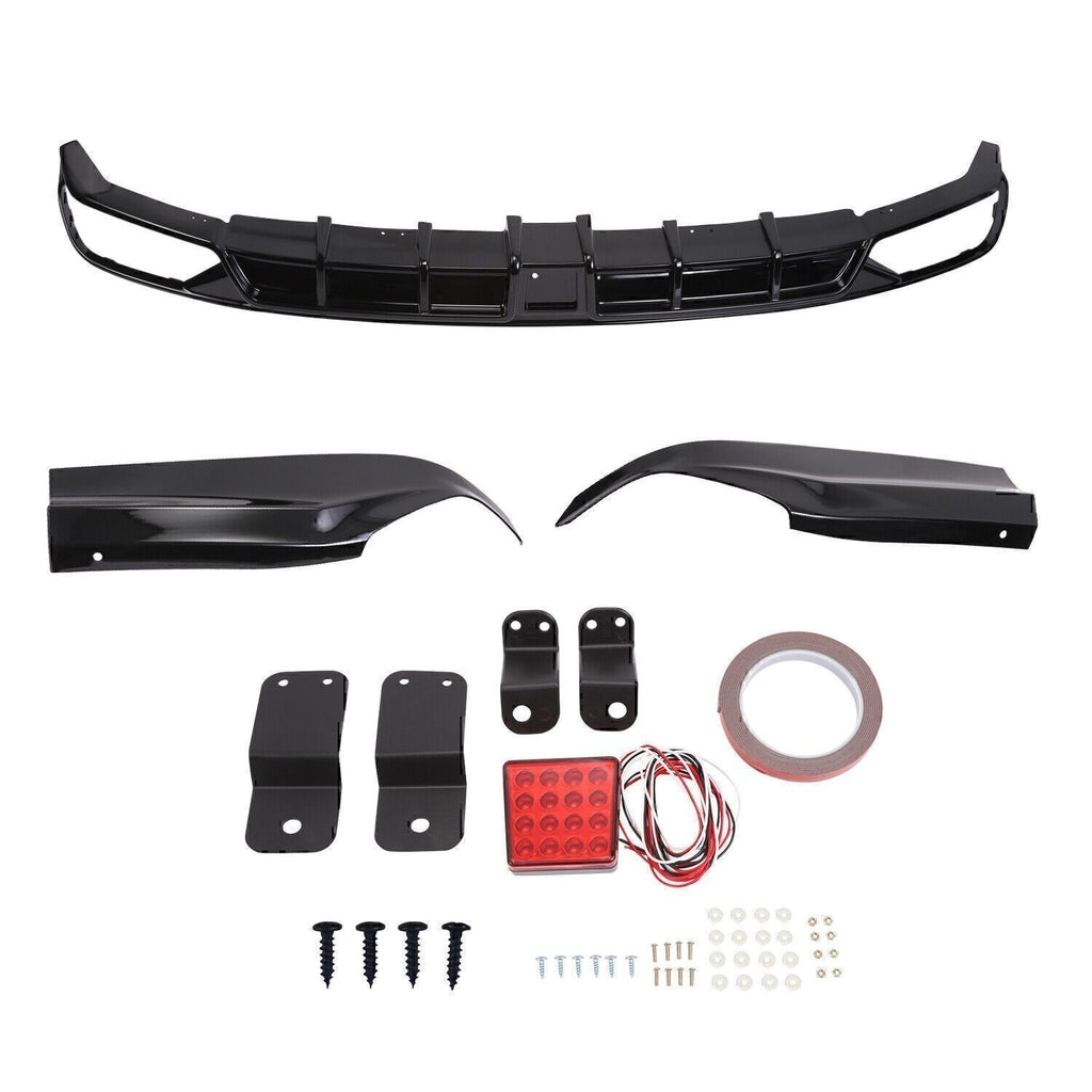 For Honda Accord Yofer 2018-22 Rear Black Bumper Diffuser Lip Spoiler+Light US N