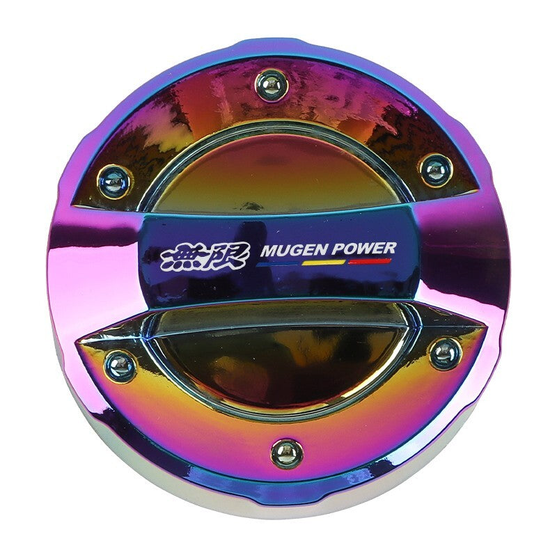 Mugen Power rainbow chrome fuel cap cover with screws for Honda cars