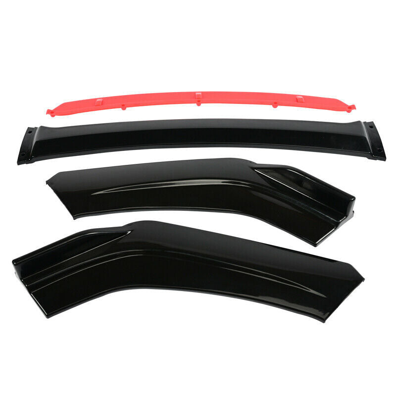 Black and red car window visors and deflectors set on white background