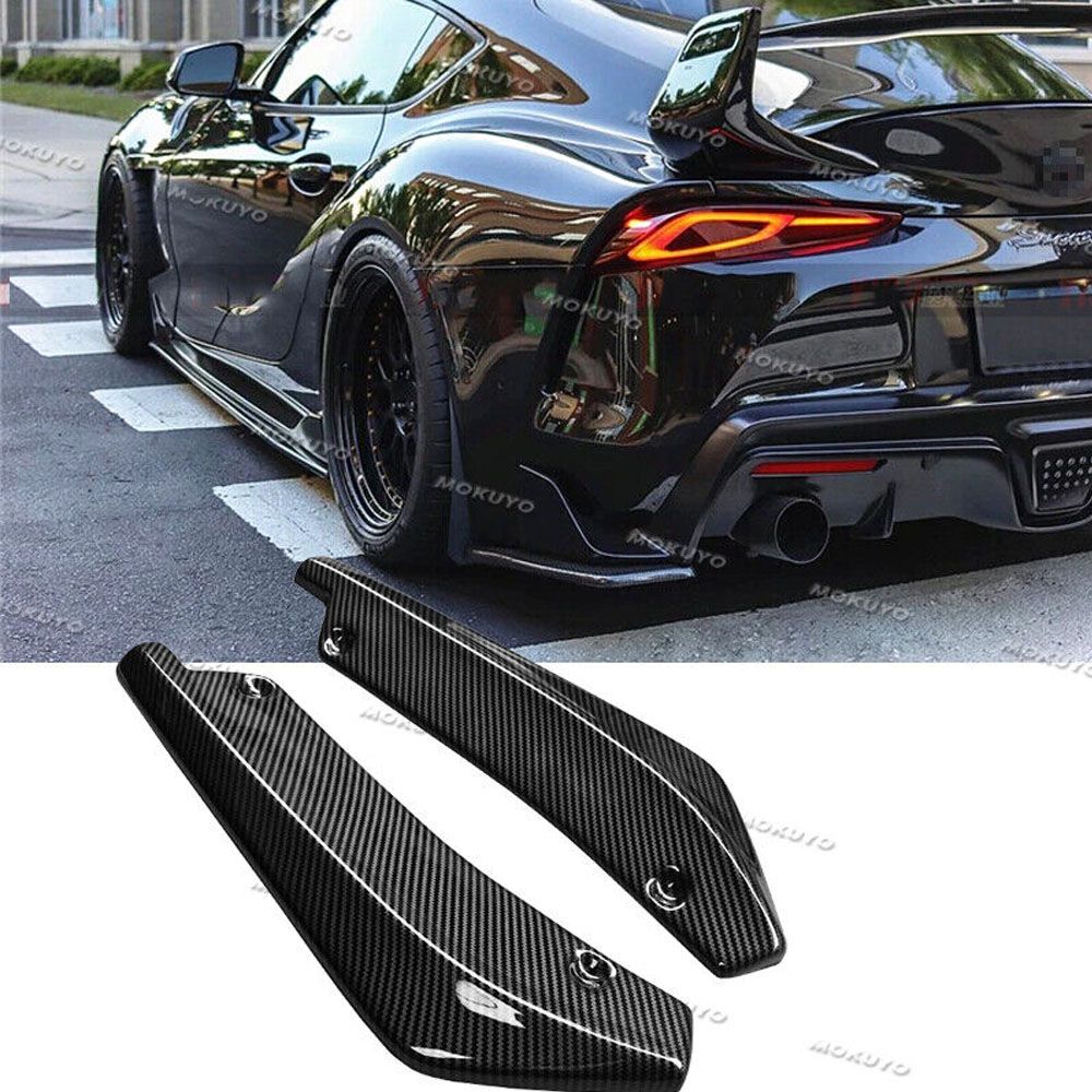 2x Carbon Fiber Pattern Rear Bumper Diffuser Splitter Spats for Toyota Supra GR