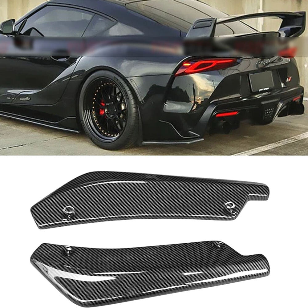 2x Carbon Fiber Pattern Rear Bumper Diffuser Splitter Spats for Toyota Supra GR